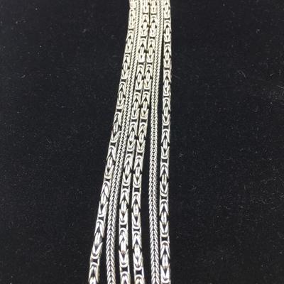 Lot 141 - Sterling Silver Chains Bracelet 