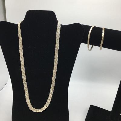 Lot 148 - Sterling Silver Bracelets & Necklace 