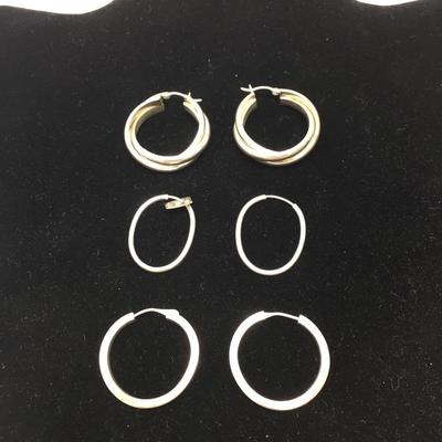 Lot 152 - Trio of Sterling Silver Earrings 