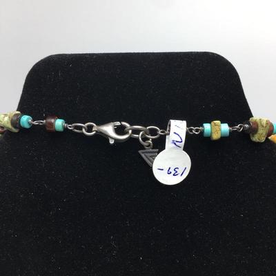 Lot 153 - Sterling Silver, Howlite, Sponge Coral Necklace & Bracelet