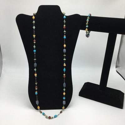 Lot 153 - Sterling Silver, Howlite, Sponge Coral Necklace & Bracelet