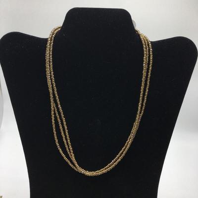 Lot 155 - Bronze Metallic Glass and Sterling Silver Bead Necklace & More