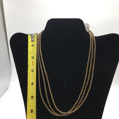 Lot 155 - Bronze Metallic Glass and Sterling Silver Bead Necklace & More