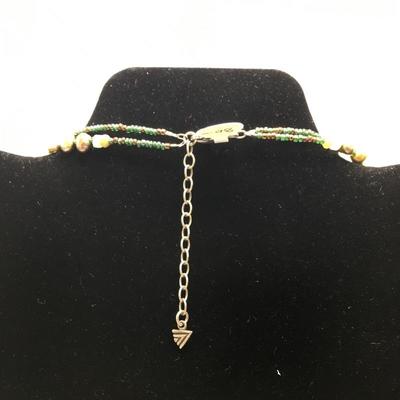 Lot 155 - Bronze Metallic Glass and Sterling Silver Bead Necklace & More