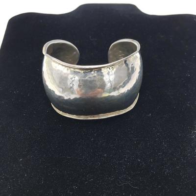 Lot 165 - Sterling Silver Cuff Bracelet & Ring 