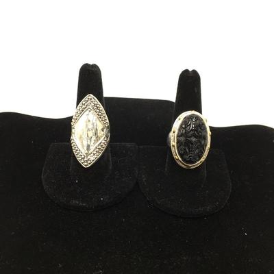 Lot 167 - Pair of Bold Rings Size 9/9.5
