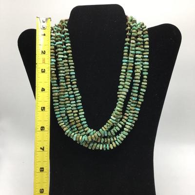 Lot 174 - Howlite Necklace & Turquoise Ring