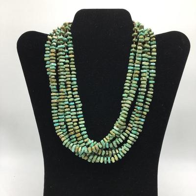Lot 174 - Howlite Necklace & Turquoise Ring