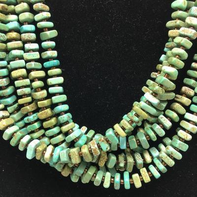 Lot 174 - Howlite Necklace & Turquoise Ring