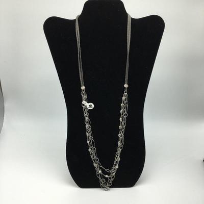Lot 179 - Suede & Sterling Silver Necklace With a  Flower Bracelet 