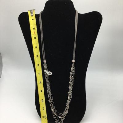 Lot 179 - Suede & Sterling Silver Necklace With a  Flower Bracelet 