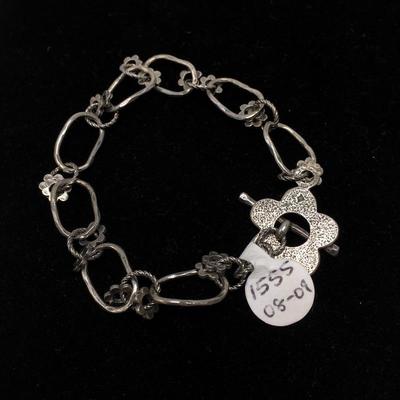 Lot 179 - Suede & Sterling Silver Necklace With a  Flower Bracelet 