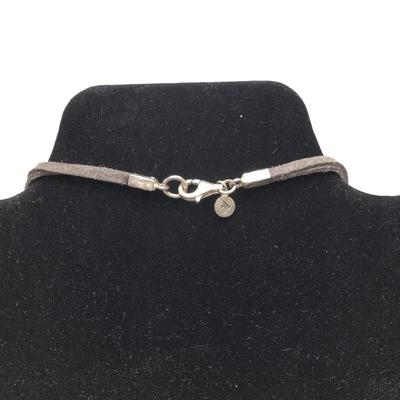 Lot 179 - Suede & Sterling Silver Necklace With a  Flower Bracelet 