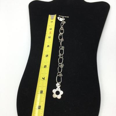 Lot 179 - Suede & Sterling Silver Necklace With a  Flower Bracelet 