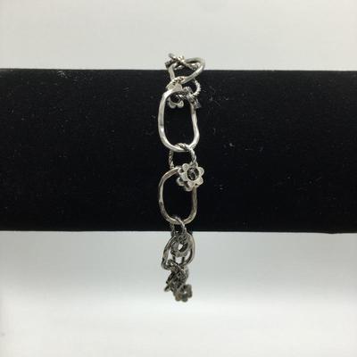 Lot 179 - Suede & Sterling Silver Necklace With a  Flower Bracelet 