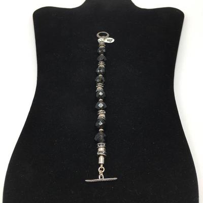 Lot 180 - Smoky Quartz & Sterling Silver Necklace & Bracelet 