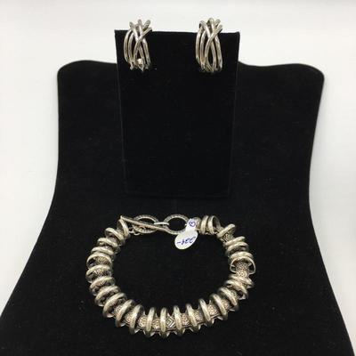 Lot 181 - Clip Earrings and Bracelet
