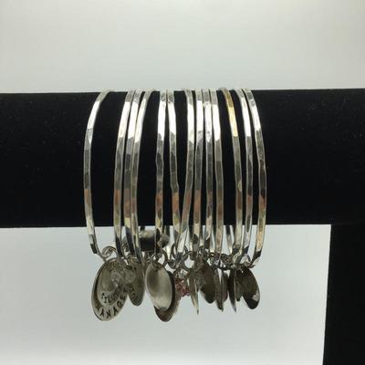 Lot 182 - Sterling Silver Bangle Bracelets