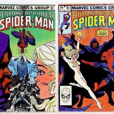 Peter Parker SPECTACULAR SPIDER-MAN #81 #82 Bronze Age 1983 Marvel Comics