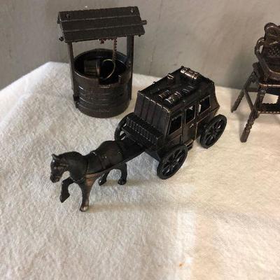 Lot#148 Lot D Wish well, Stage Coach, High Chair, Trolley Car