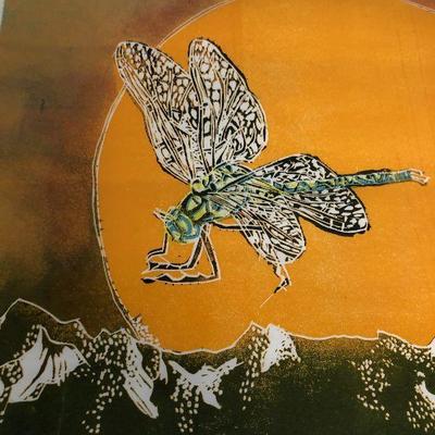 Lot#168 Sunset Dragon Fly Screen Print 4 of 6 