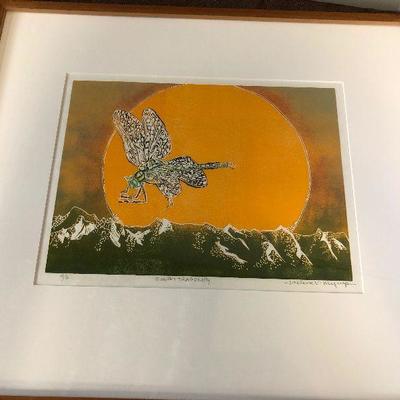 Lot#168 Sunset Dragon Fly Screen Print 4 of 6 