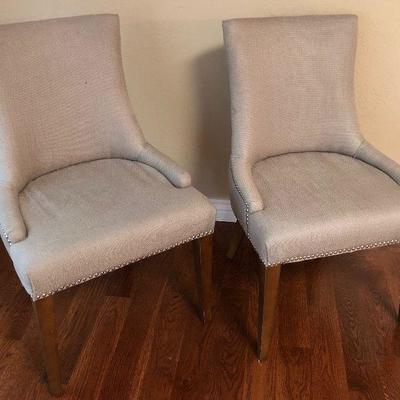Lot#187 Pair of Linen Covered occasional chair