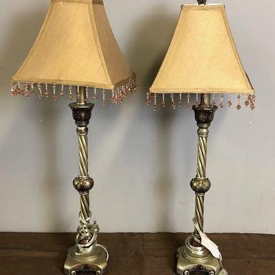 Lot#190 Lamp Pair with beads 