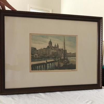 Lot 4 - Pencil Signed Engraving of Amsterdam