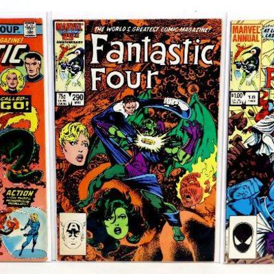 FANTASTIC FOUR #174 #290 Annual #18 Comic Book Set 1976-86 Marvel Comics