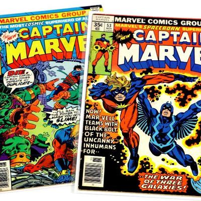 CAPTAIN MARVEL #46 #53 Bronze Age Comic Book Set 1976 Marvel Comics