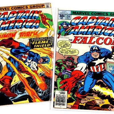 CAPTAIN AMERICA #214 #216 Comic Book Set Jack Kirby Art 1977 Marvel Comics