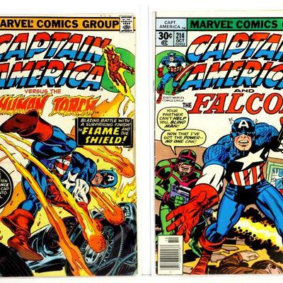 CAPTAIN AMERICA #214 #216 Comic Book Set Jack Kirby Art 1977 Marvel Comics