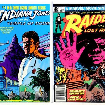 INDIANA JONES: RIDERS OF THE LOST ARK #1 TEMPLE OF DOOM #1 1980/81 Marvel Comics