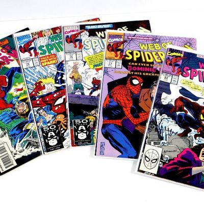 WEB OF SPIDER-MAN #63 #71 #72 #75 #106 Comic Books Set 1990-93 Marvel Comics