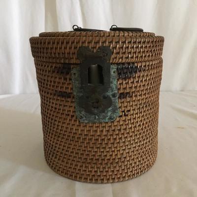 Lot 14 - Antique Teapot in Basket
