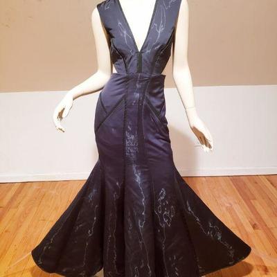 Nicole Miller Black Fluidity Maxi mermaid gown   $795