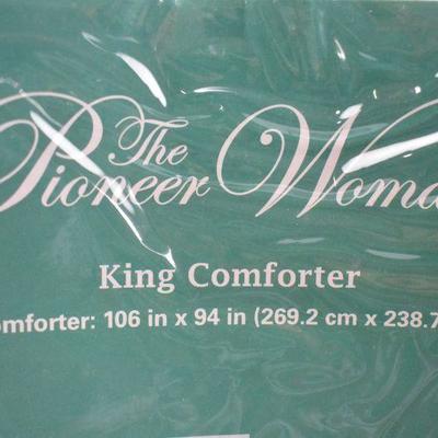 The Pioneer Woman King Comforter Ticking Stripe/Red Stripe - New