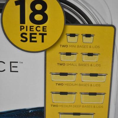 Rubbermaid Brilliance 18 Piece Food Storage Set - New