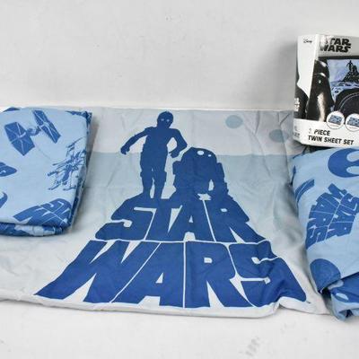 Star Wars Twin Size Sheet Set, 3 Pieces - New, Open Package