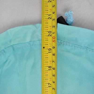 Aqua Makeup Cinch Mat Bag with 2 Inside Zipper Pockets - New, No Packaging