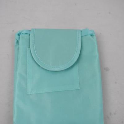 Aqua Makeup Cinch Mat Bag with 2 Inside Zipper Pockets - New, No Packaging