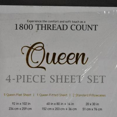 Queen Size 4PC Sheet Set by Sweet Home Collection, 1800 Thread Count, Gray - New