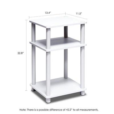 3 Tier Shelf by Furinno, Model #11087 WH/BK/WH/WH - New