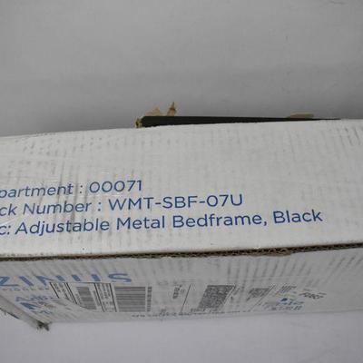 Adjustable Metal Bed Frame for Twin/Full/Queen, Black - New, Open Box