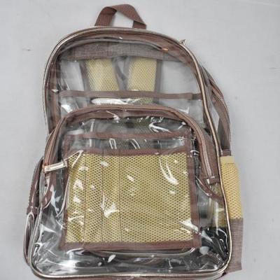 Clear & Rose Gold Backpack - New, Without Tags