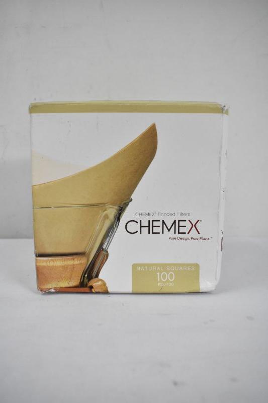 Chemex Coffee Filters, Bonded Natural Squares, Unbleached (FSU100) 100
