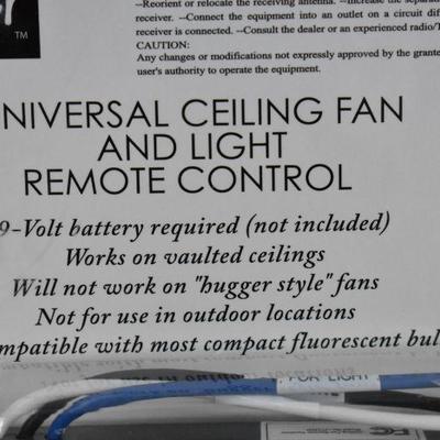 Universal Ceiling Fan & Light Remote Control by Chapter - New