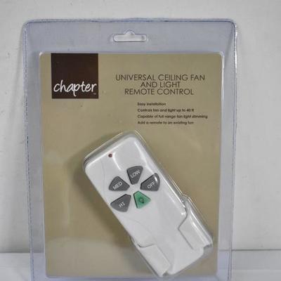 Universal Ceiling Fan & Light Remote Control by Chapter - New
