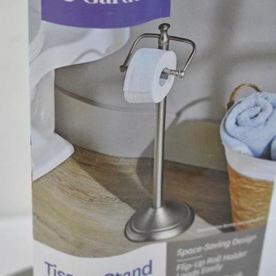 Better Homes and Gardens Toilet Tissue Stand, Satin Nickel Finish - New